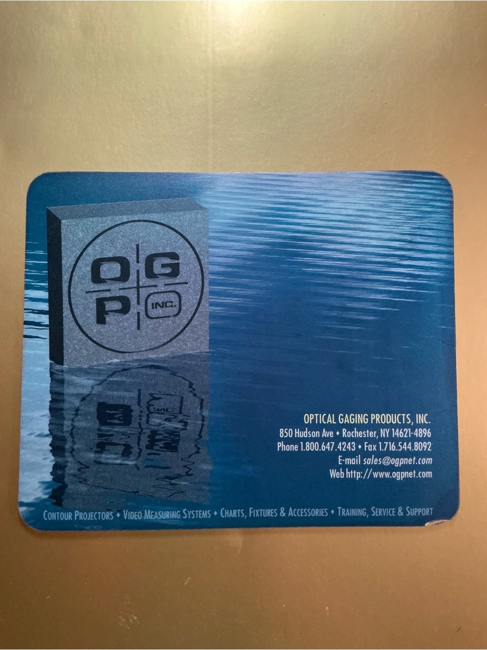 Super Used Vintage Optical Gaging Products Blue Branded Mouse Pad